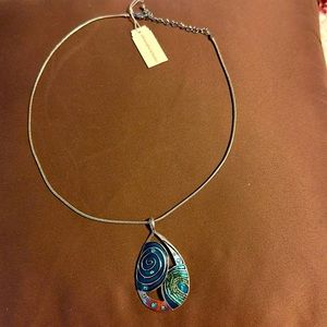 Christopher and Banks turquoise and silver pendant necklace